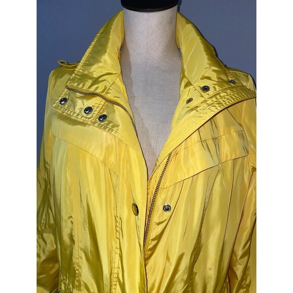 London Fog Women's Rain Coat Parka size L Yellow Preppy Old Money - Picture 5 of 14